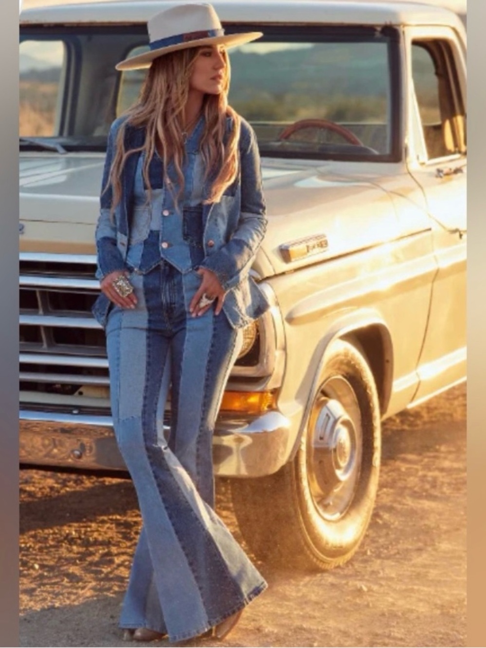 WranglerXLaineyWilson Patchwork Flare Jeans